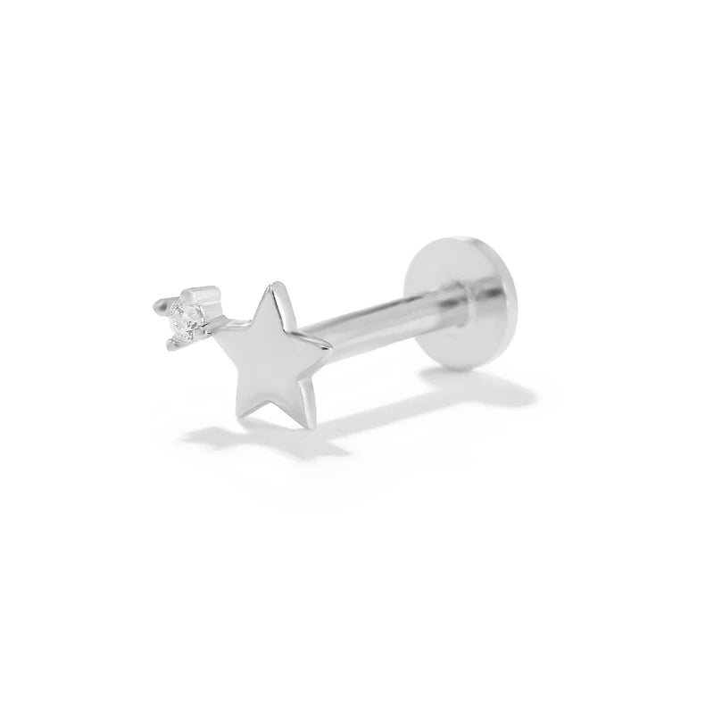 925 Sterling Silver stud earrings with small zircon accents. Perfect for women's.