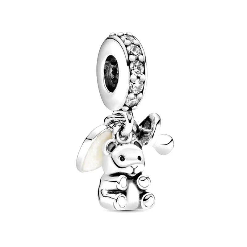 Celebrate family love with 925 Sterling Silver charm pendants featuring boy, girl & mom designs. Pandora compatible.