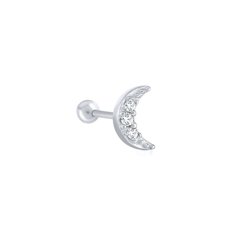 925 Sterling Silver stud earrings with small zircon accents. Perfect for women's.