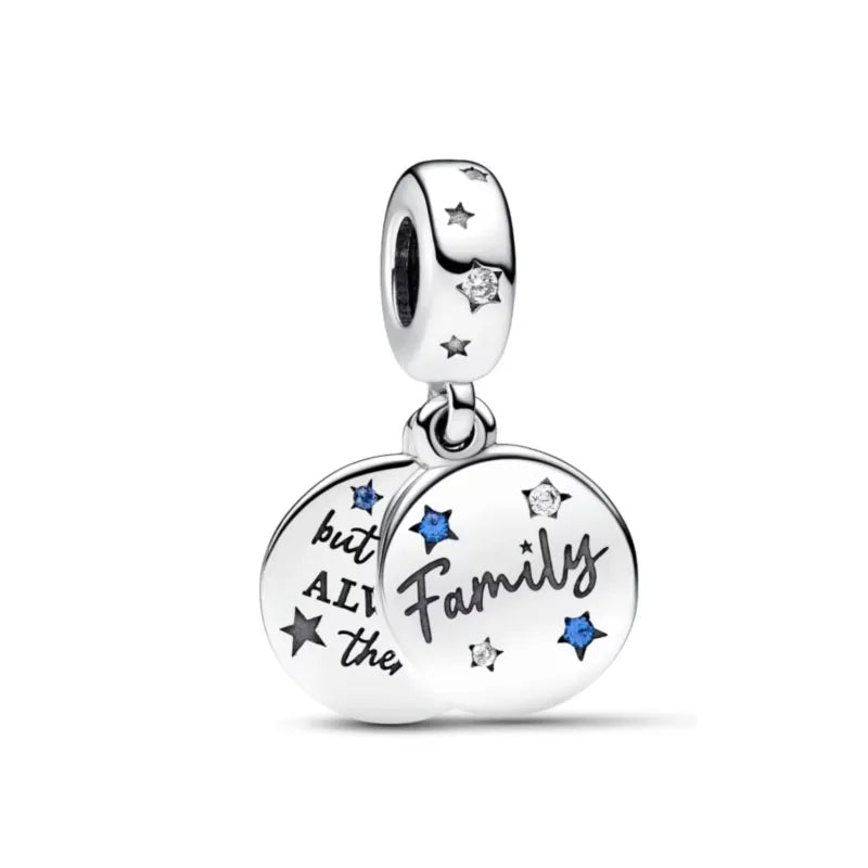 Celebrate family love with 925 Sterling Silver charm pendants featuring boy, girl & mom designs. Pandora compatible.