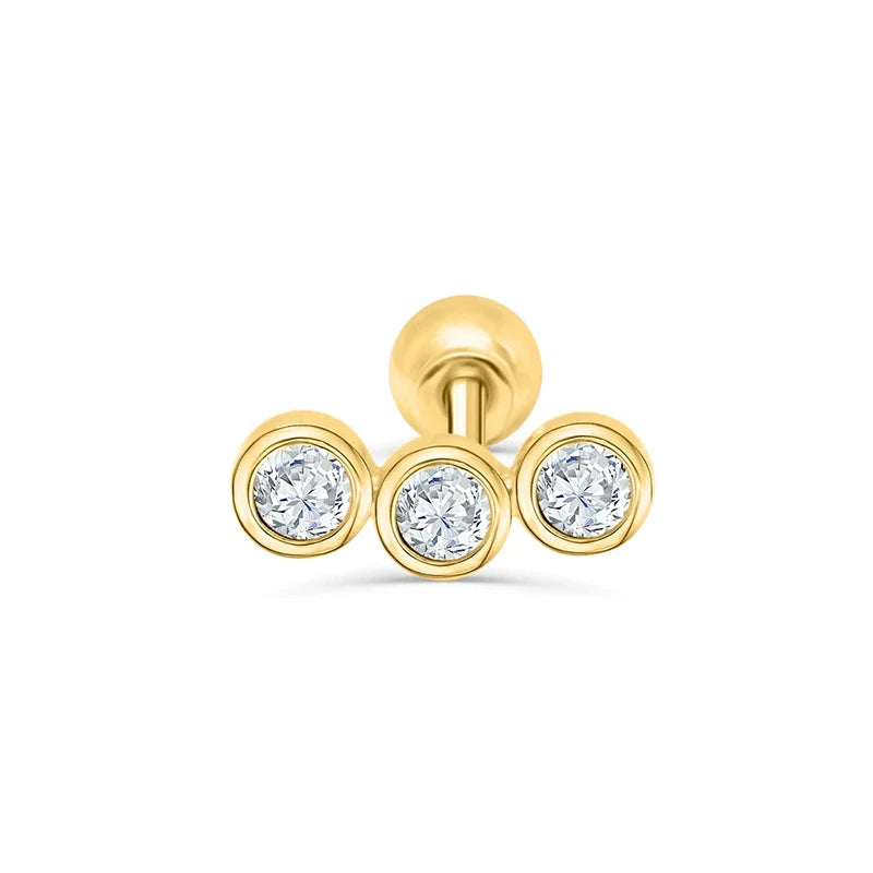 925 Sterling Silver stud earrings with small zircon accents. Perfect for women's.