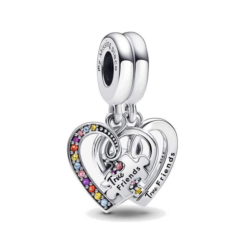 Celebrate family love with 925 Sterling Silver charm pendants featuring boy, girl & mom designs. Pandora compatible.