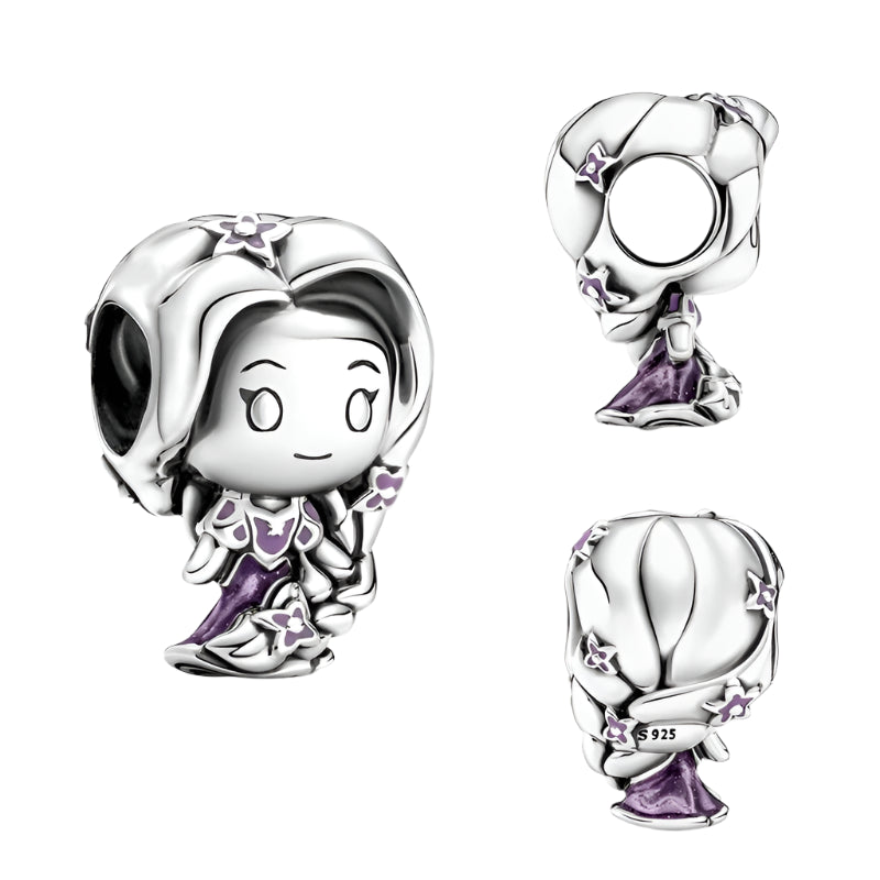 Disney's Rapunzel 925  Sterling silver charm bead. Compatible with Pandora, perfect for women.